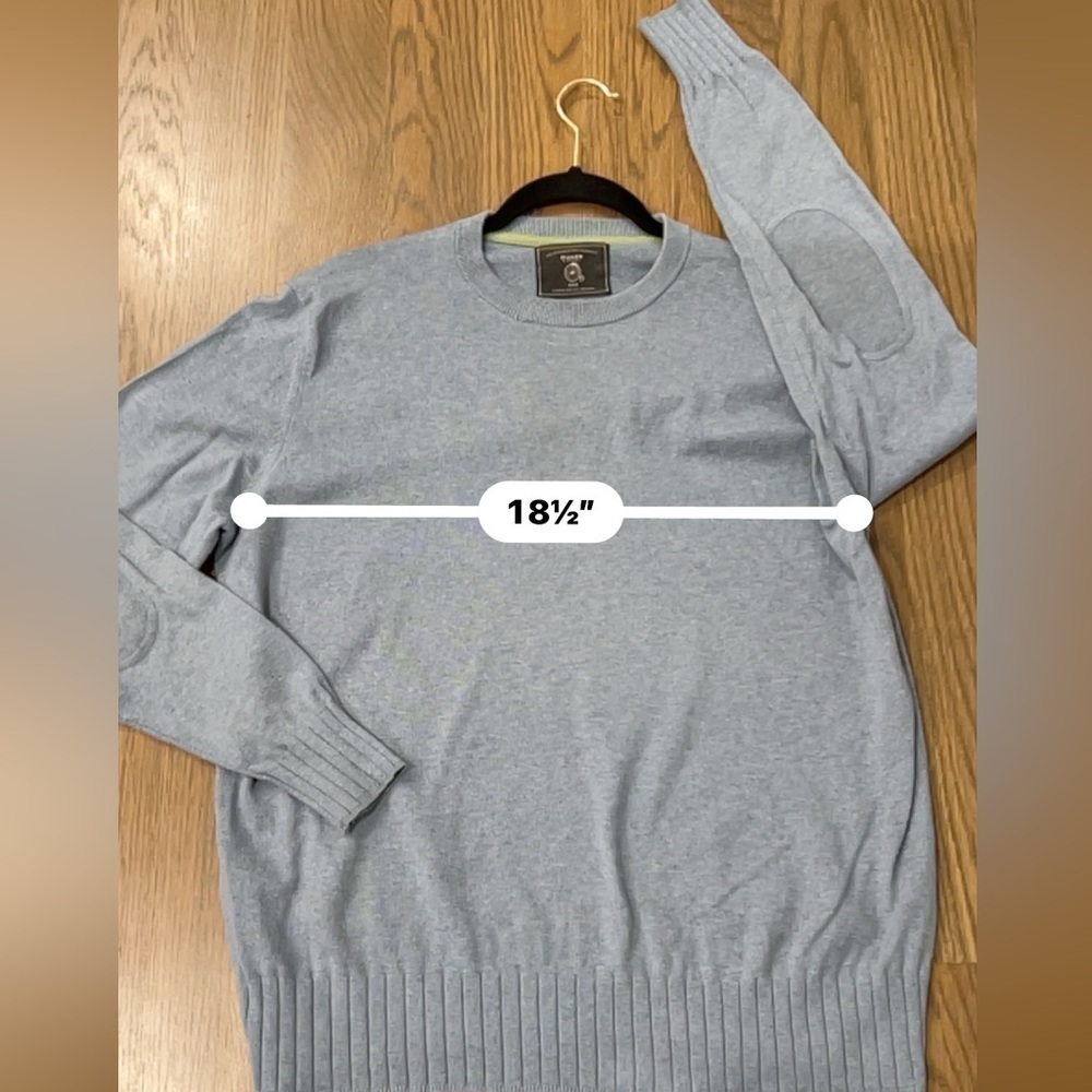 Maker & Company MMX Sweater Pullover Mens M light blue Knit Cotton Long Sleeve - Picture 4 of 9